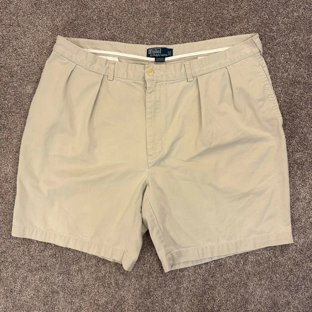 Polo Ralph Lauren Men's Pleated Tyler Shorts Size 42 Beige Chino 8